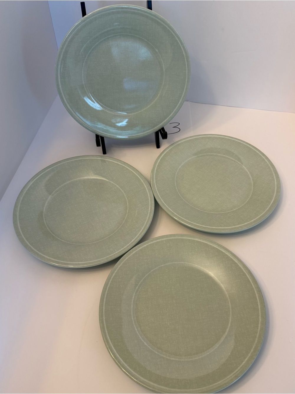 Set of 4 Bee & Willow Home Melamine Salad Plate in Sage 8.5” Diameter Listing #3